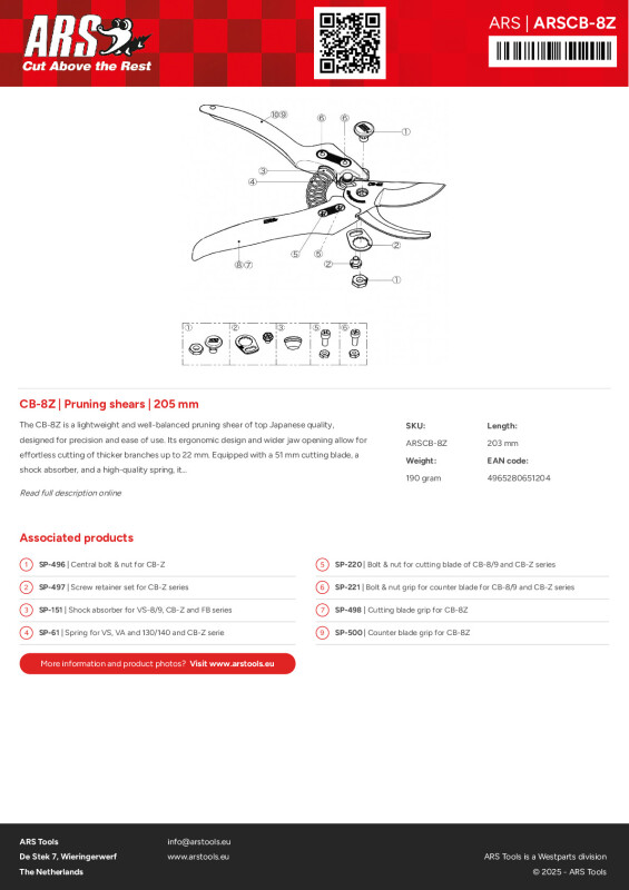 Productsheet Pruning shears | 205 mm