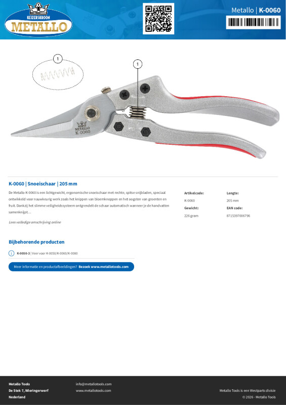 Productsheet Snoeischaar  | 205 mm