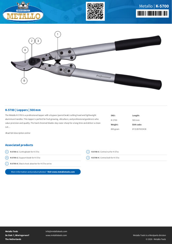 Productsheet Loppers | 500 mm