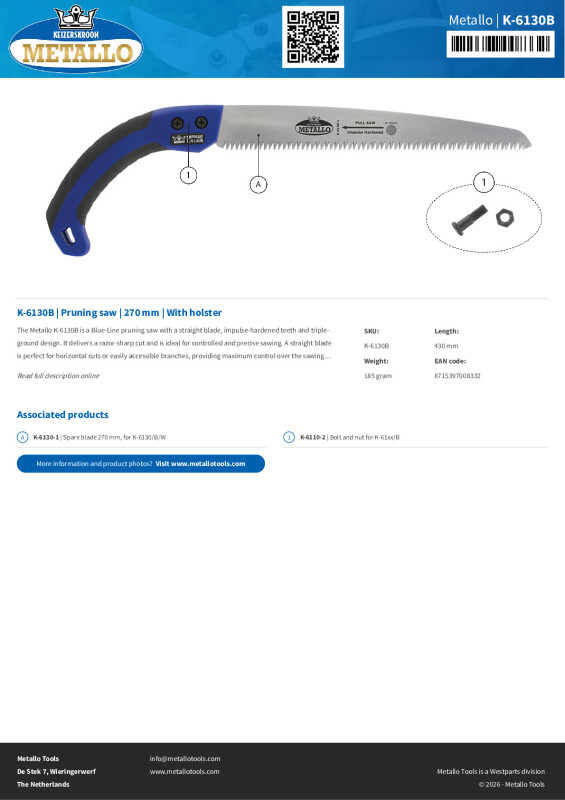 Productsheet Pruning saw | 270 mm | With holster
