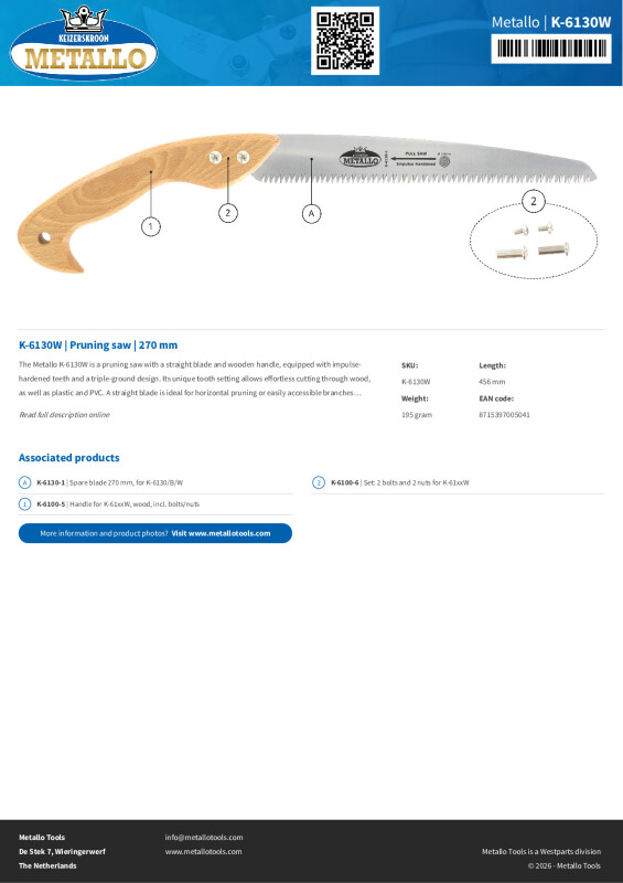 Productsheet Pruning saw | 270 mm
