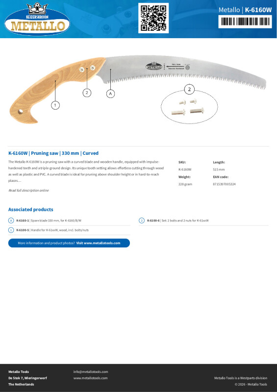 Productsheet Pruning saw | 330 mm | Curved