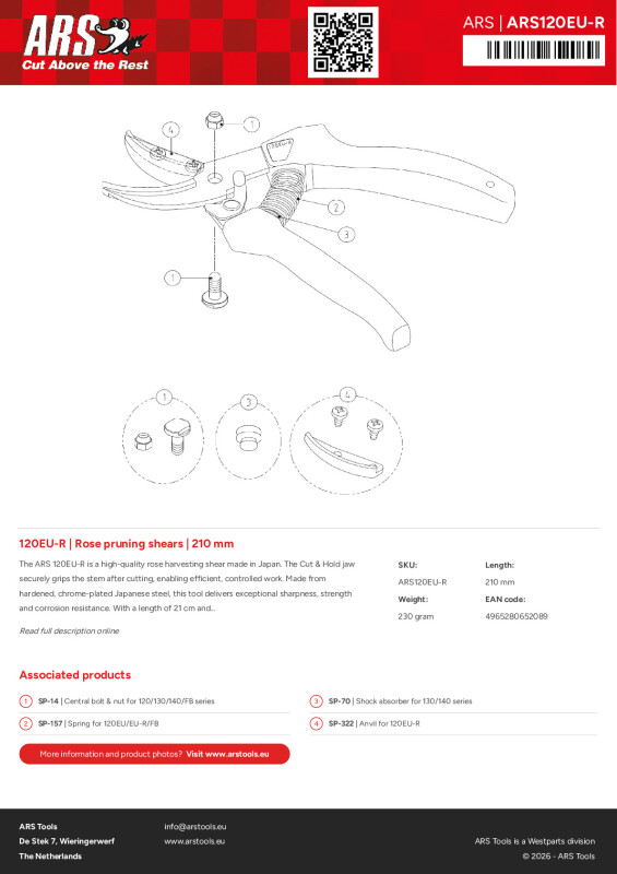 Productsheet Rose pruning shears | 210 mm