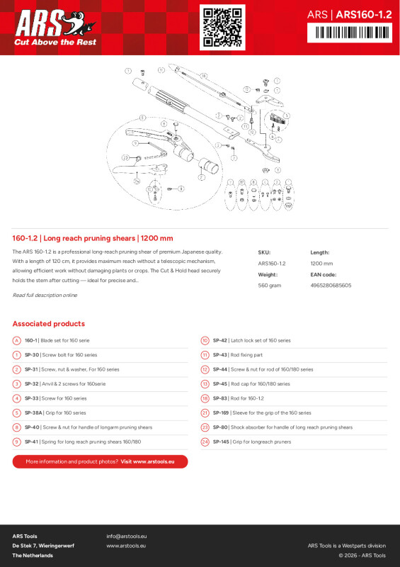 Productsheet Long reach pruning shears | 1200 mm