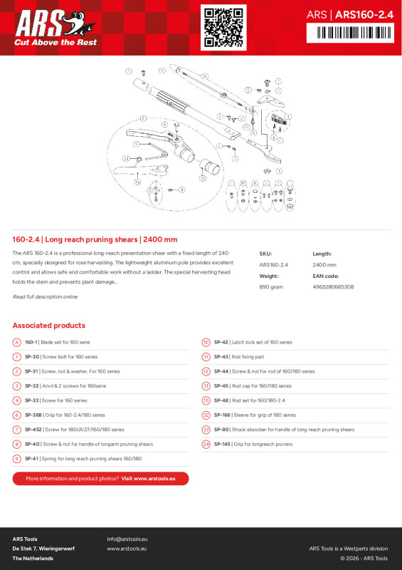 Productsheet Long reach pruning shears | 2400 mm