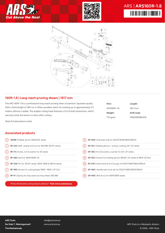Productsheet Long reach pruning shears | 1817 mm