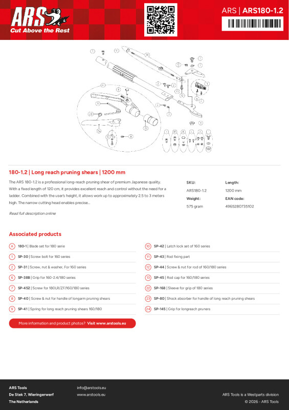 Productsheet Long reach pruning shears | 1200 mm