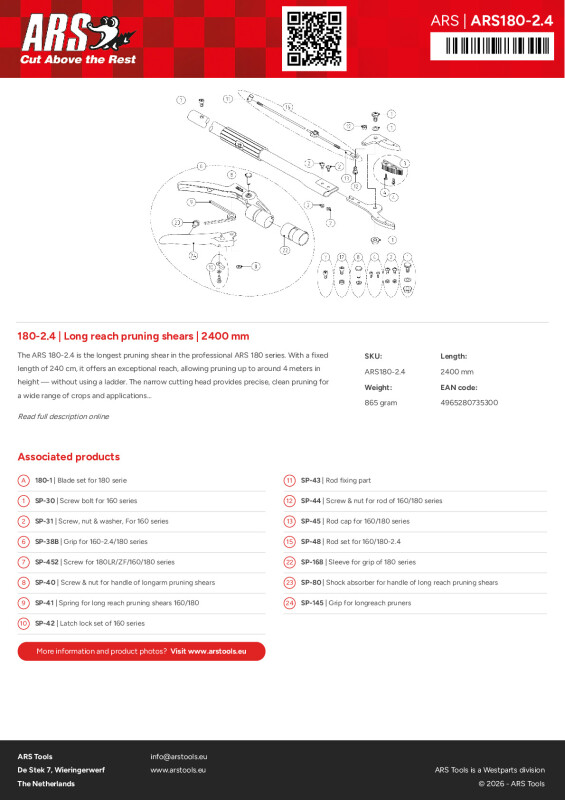 Productsheet Long reach pruning shears | 2400 mm
