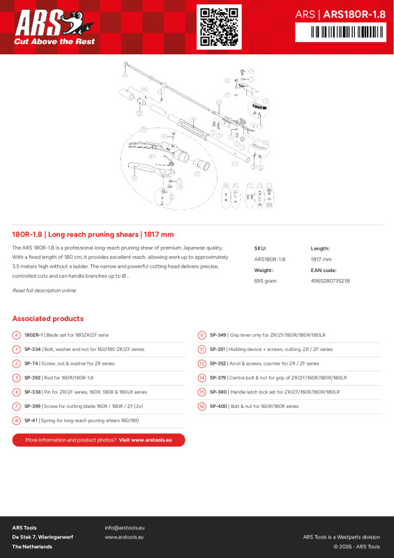 Productsheet Long reach pruning shears | 1817 mm