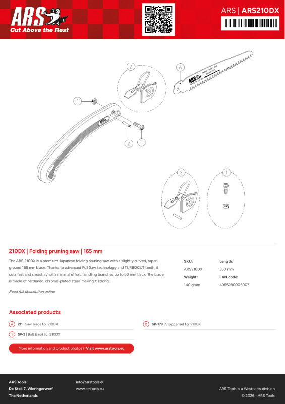 Productsheet Folding pruning saw | 165 mm