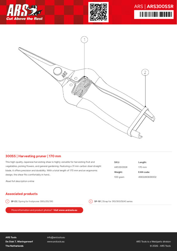 Productsheet Harvesting pruner | 170 mm