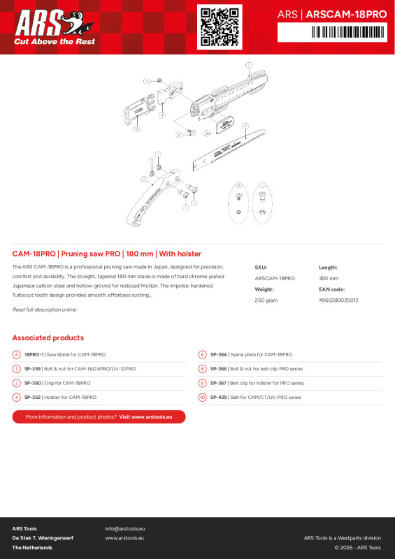 Productsheet Pruning saw PRO | 180 mm | With holster
