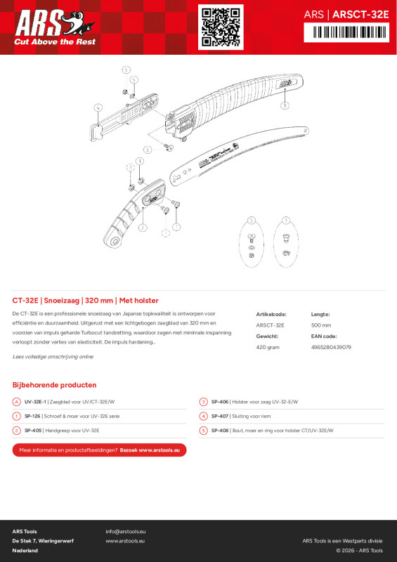 Onderdelentekening Snoeizaag | 320 mm | Met holster