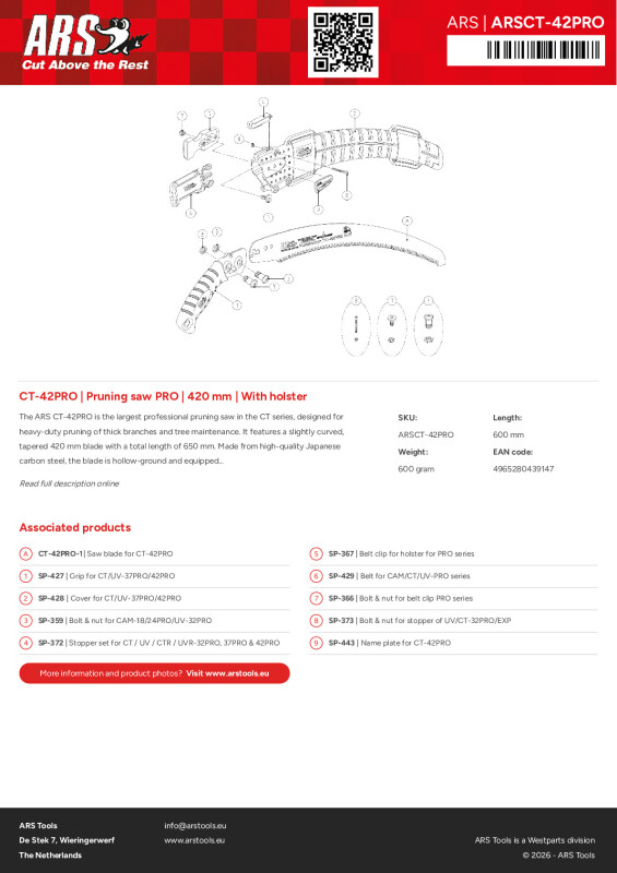 Productsheet Pruning saw PRO | 420 mm | With holster