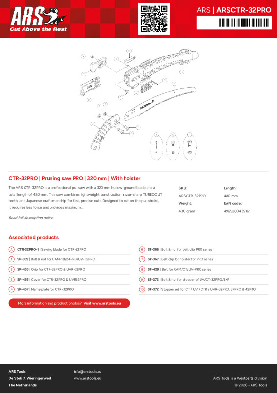 Productsheet Pruning saw PRO | 320 mm | With holster