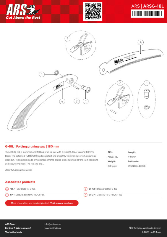 Productsheet Folding pruning saw | 180 mm