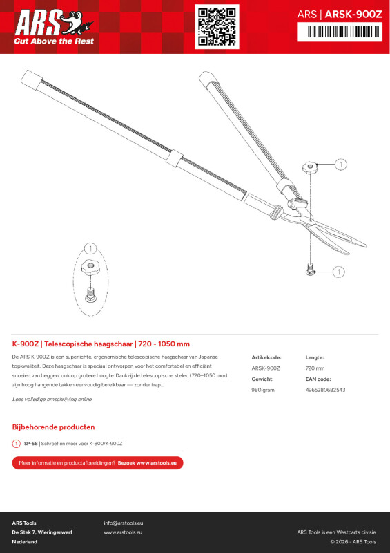 Productsheet Telescopische haagschaar | 720 - 1050 mm