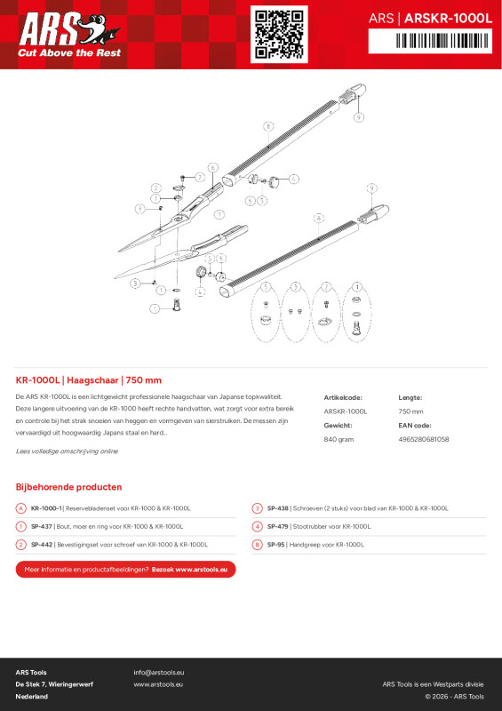 Productsheet Haagschaar | 750 mm