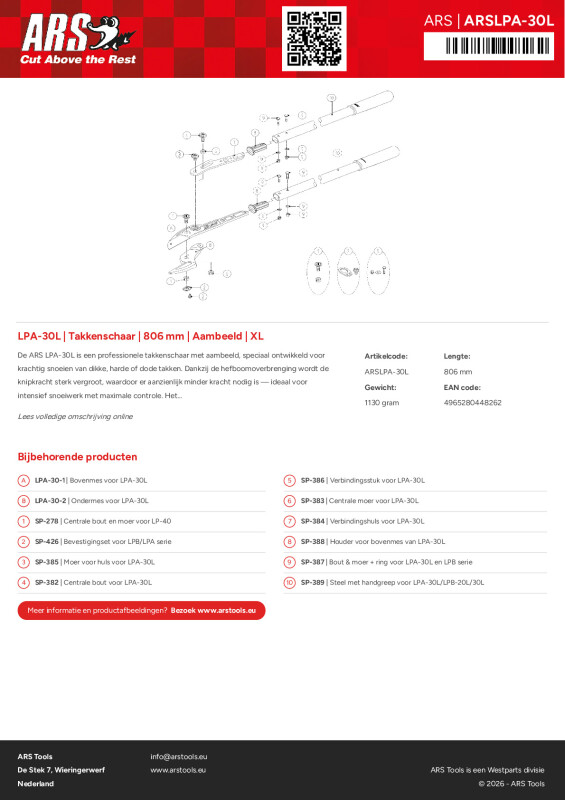 Productsheet Takkenschaar | 806 mm | Aambeeld | XL