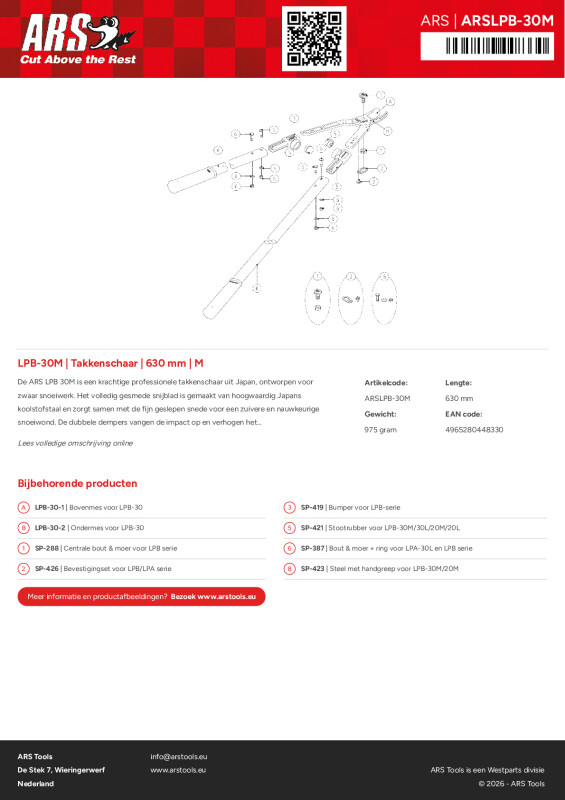 Productsheet Takkenschaar | 630 mm | M