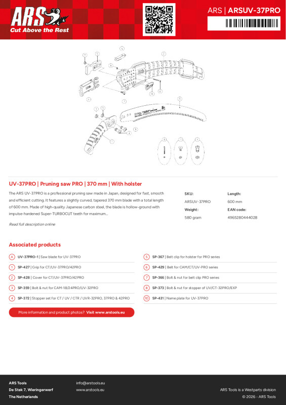 Productsheet Pruning saw PRO | 370 mm | With holster