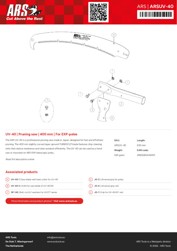 Productsheet Pruning saw | 400 mm | For EXP-poles