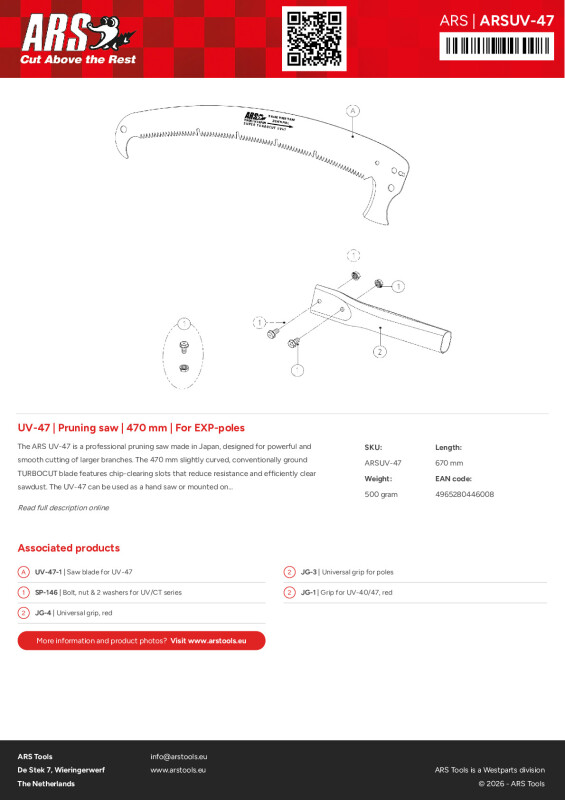 Productsheet Pruning saw | 470 mm | For EXP-poles