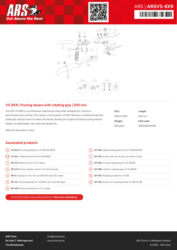 Productsheet Pruning shears with rotating grip | 200 mm