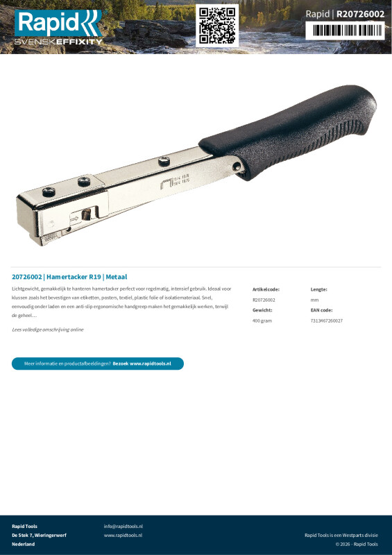 Productsheet Hamertacker R19 | Metaal